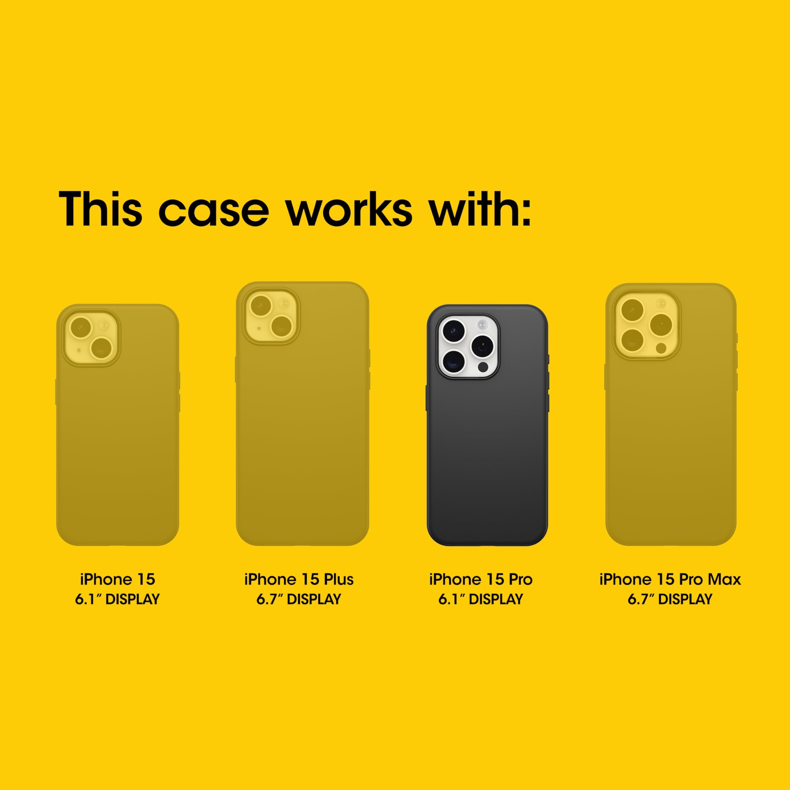 OtterBox Custodia per iPhone 15 Pro (solo) Defender Series Pro, nera, senza schermo, robusta e durevole, con protezione per le porte, include fondina clip cavalletto