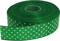 Vista 7 de Cinta de grogrén de lunares de 25 yardas cada rollo 100% poliéster (3/8 pulgadas, negro)