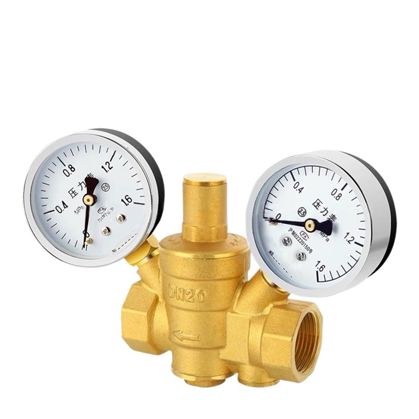 LNHHG DN15 DN20 DN25 Pressure Regulating Valve With 2 Gauges DN40 DN50 Relief with Adjustable Setting(DN15)