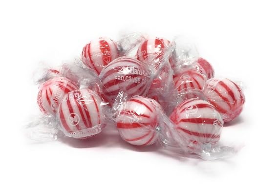 Yankee Traders Hard Candy Balls, Peppermint Striped, 2 Pound