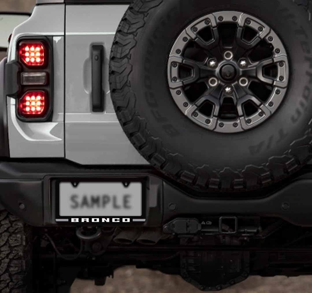 Ford Bronco UV Printed License Plate Frame - Cactus Grey