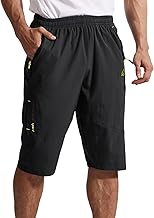 Men's 3/4 Length Pants, Training Pants, Quick Drying, Sportswear, Half Pants, Tennis Wear, Capris, Fitness, Gym, Loungewear, Breathable, Lightweight