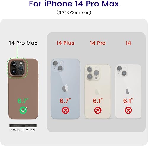 Miniatura 7 de OTOFLY Diseñada para iPhone 14 Pro Max, funda delgada de silicona a prueba de golpes para iPhone 14 Pro Max de 6.7 pulgadas (marrón claro)