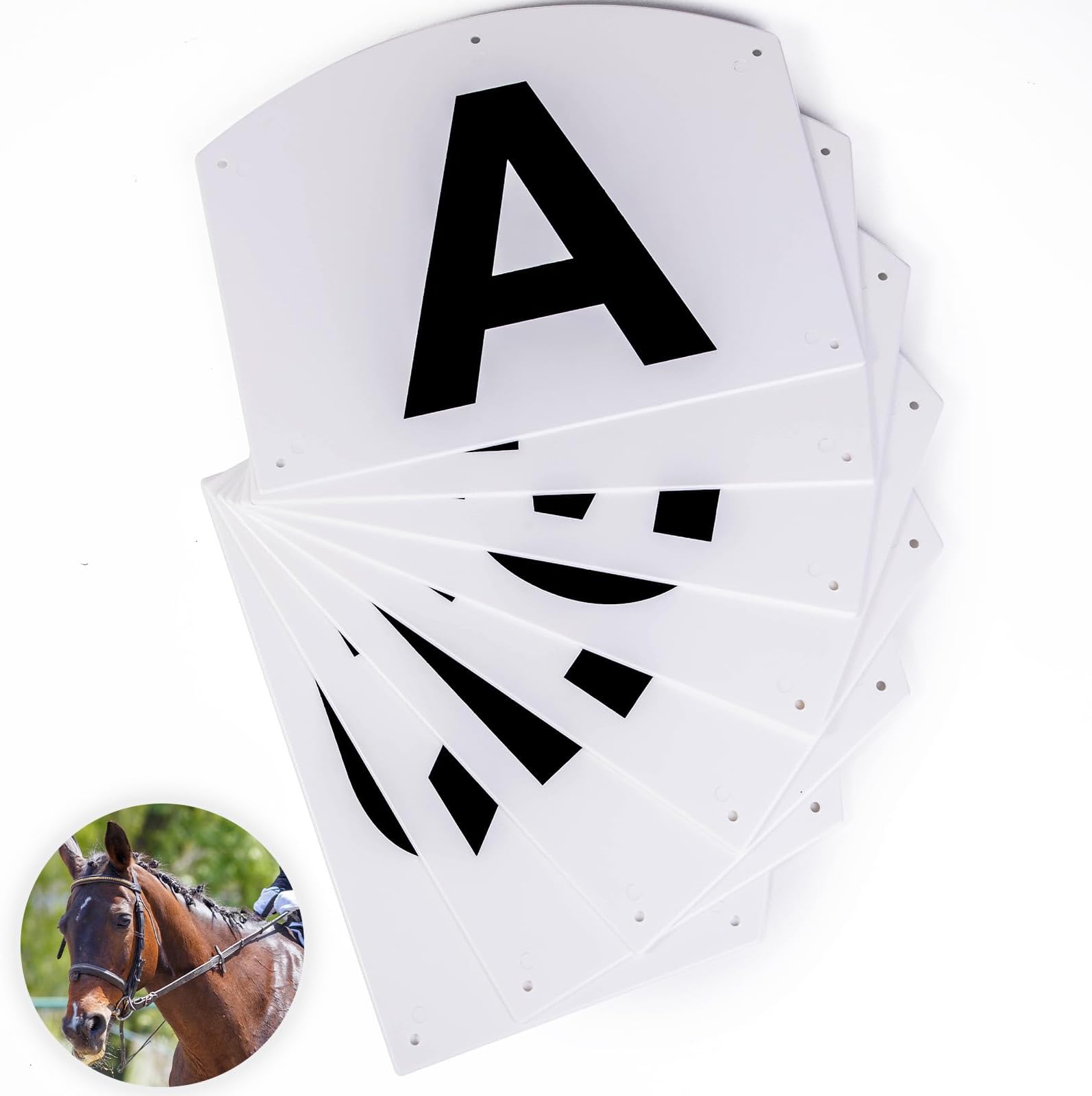 Soaoo 8 Pcs Dressage Letters Wall Mount Dressage Markers Arena for Equestrian Athletes and Events Includes A, B, C, E, H, K, F, and M Letters