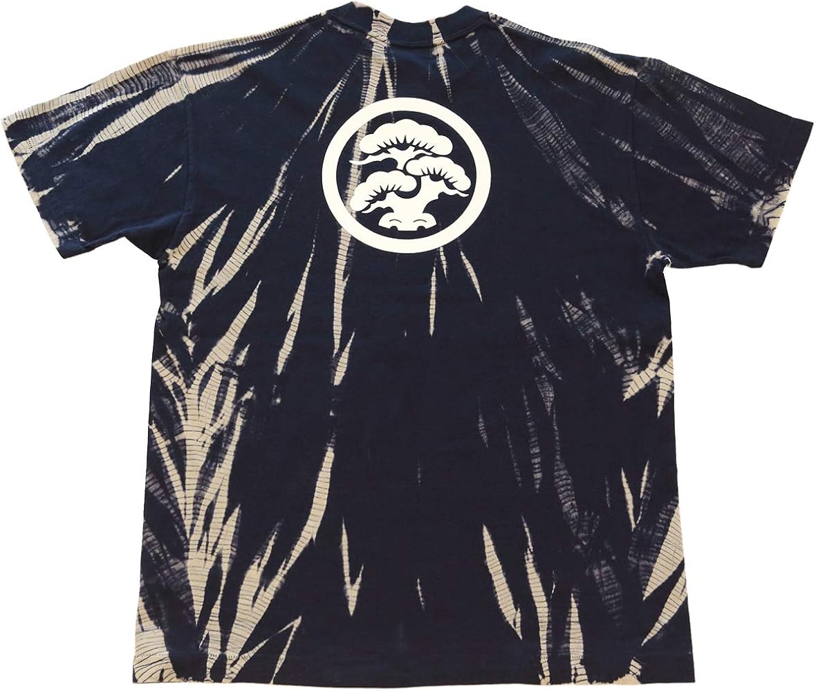 Amazon | 麿紋Tシャツ 有松鳴海絞り 松 紺 S | Tシャツ・カットソー 通販