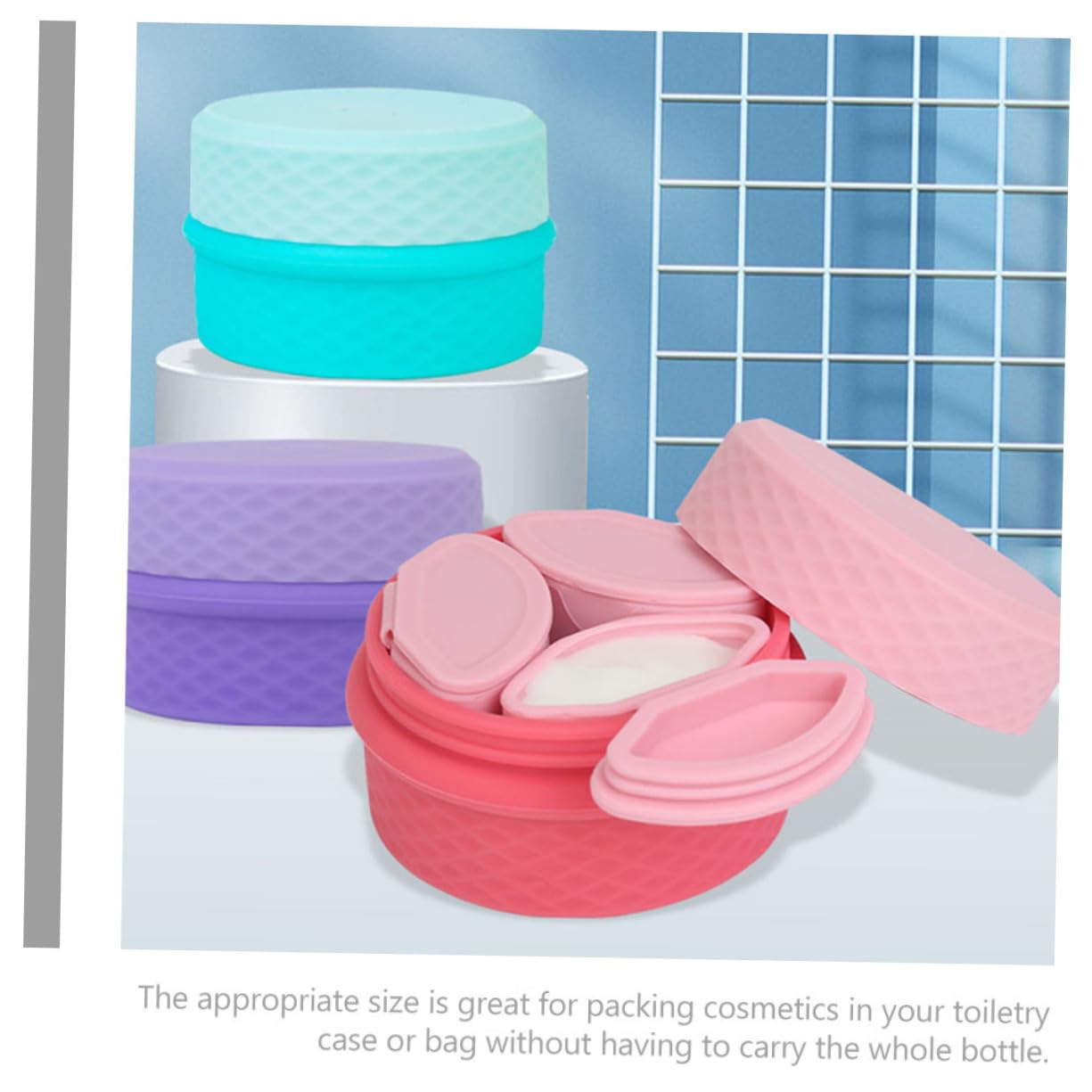 MAGICLULU 4 Set Di Contenitori Per Cosmetici Da Viaggio Flaconi in Silicone Per Articoli Da Toeletta Barattoli Da Viaggio Riutilizzabili Per Creme