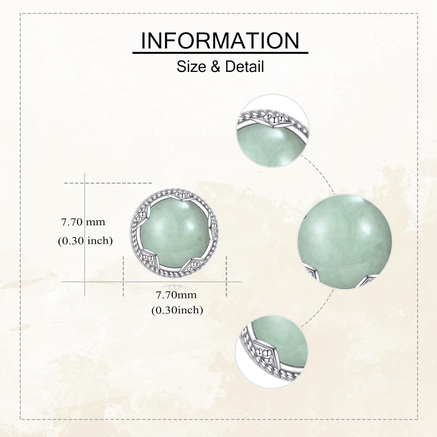 Moonstone/Turquoise/Larimar/Black Onyx/Moss Agate/Jade Stud Earrings Sterling Silver Natural Gemstone Jewelry Gifts for Women