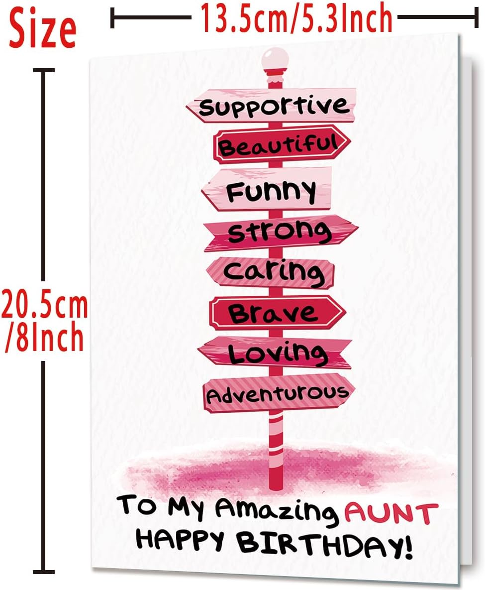 Best Aunt Birthday Card | Happy Birthday Aunt Gifts from Nephew Niece - Image 2