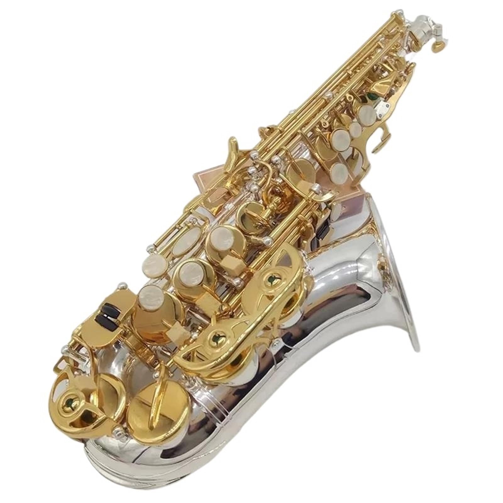 sassofono Strumento Musicale Sax Sassofono Soprano Curvo Professionale Con Chiave In Oro Bianco Rame (Color : Ordinary bag)