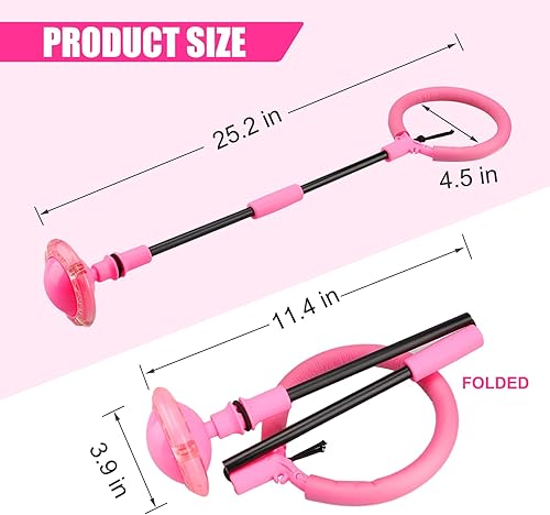 Vista 6 de Pelota de salto de tobillo para niños, pelota plegable para saltar con rueda flash, juguetes de juego exterior para niños y adultos, regalo