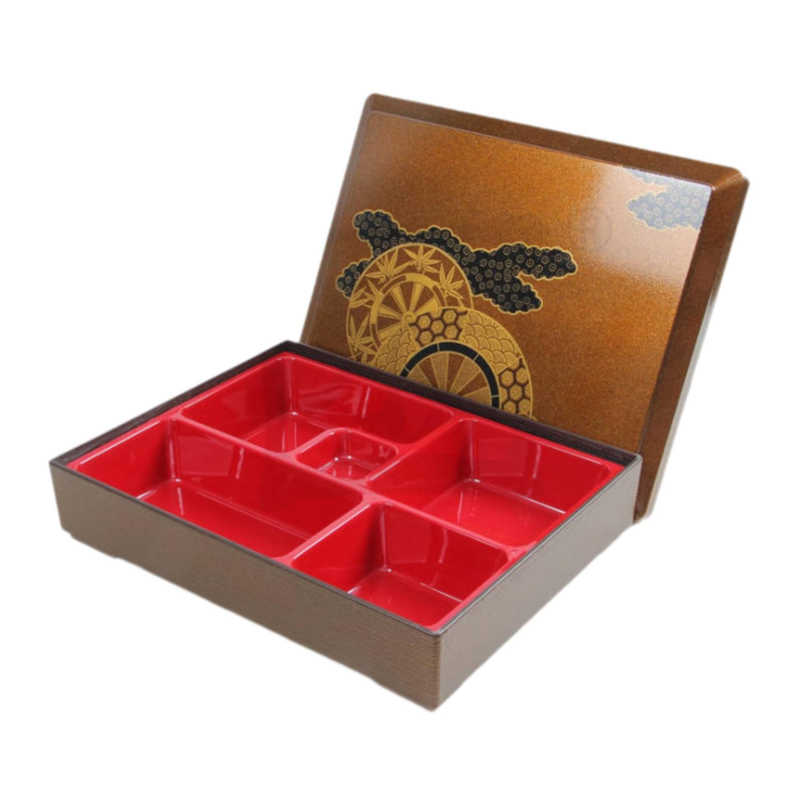 LOVIVER Boîte à bento japonaise avec couvercle, idéale pour organiser, le plateau à sushis japonais ou pour les pique-niques à la maison ou au, 5 Grille