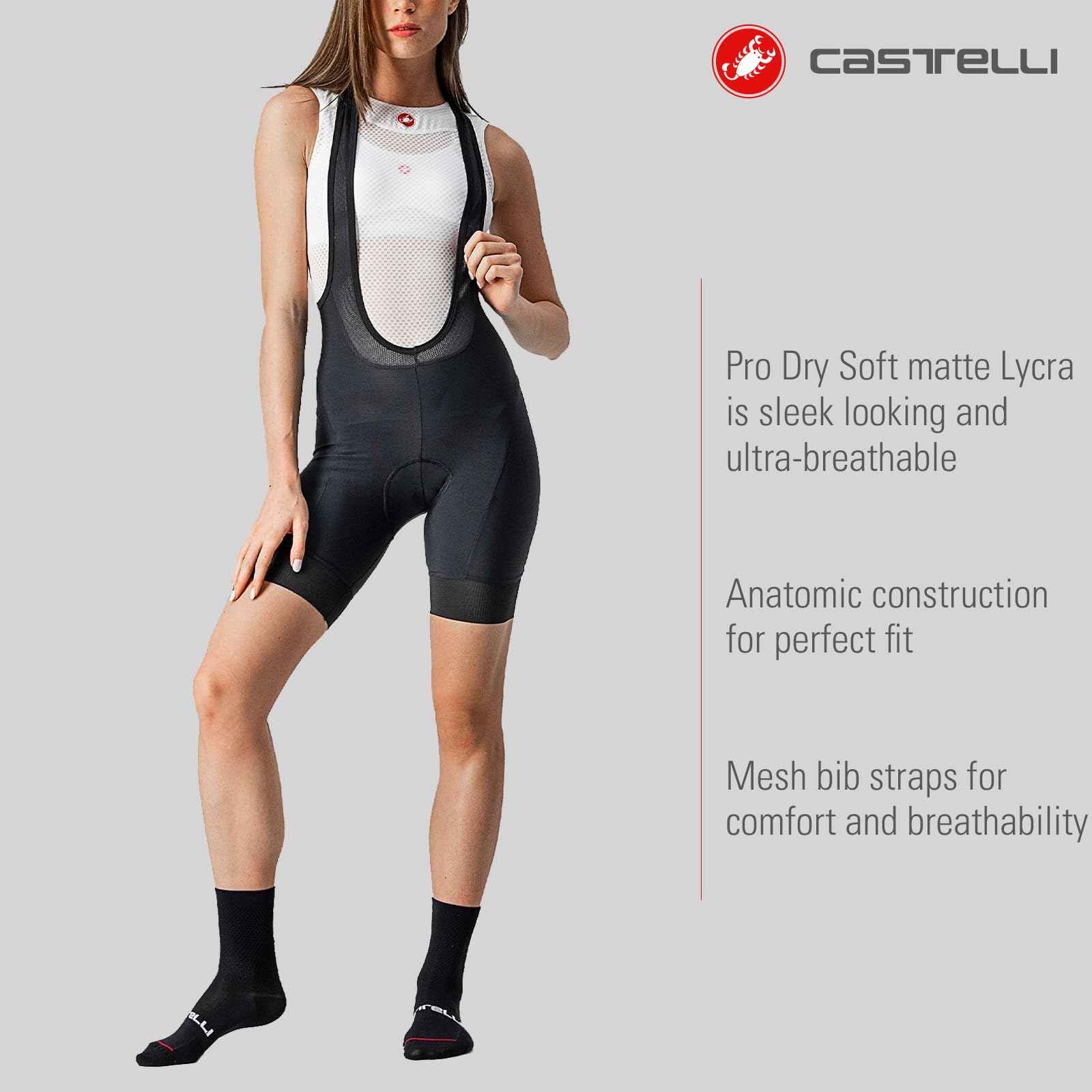 CASTELLI - Prima Bibshort, Pantaloncini Donna