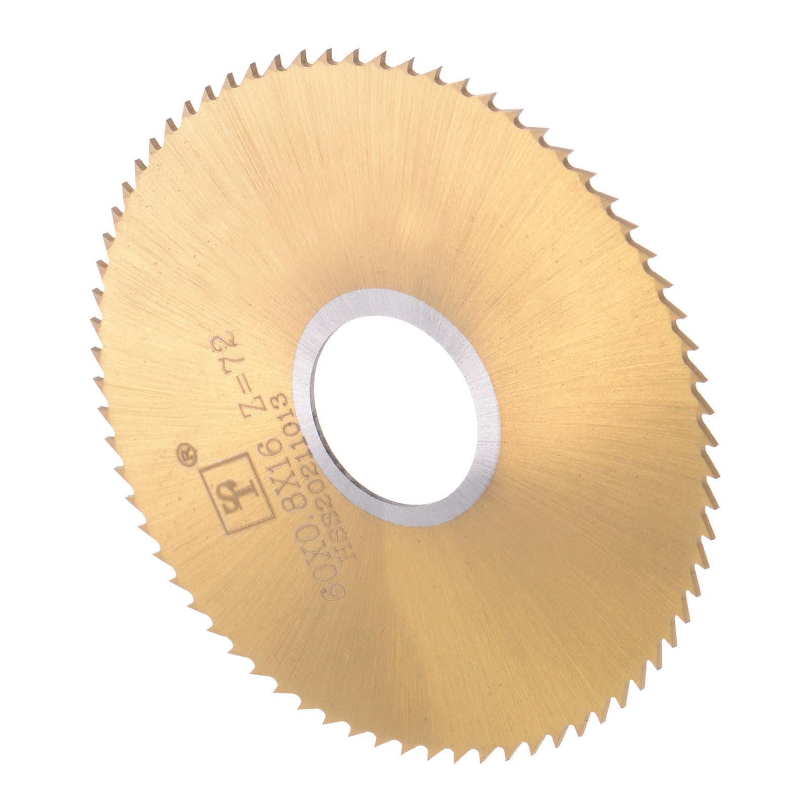 Circular Saw Blade, 60mm Dia 16mm Arbor 0.8mm Thick 72 Tooth, 6542 High Speed Steel (HSS) Wood Cutting Table Saw Blades Gold - (Applications: for Metal Woodwork Plastic Aluminum)