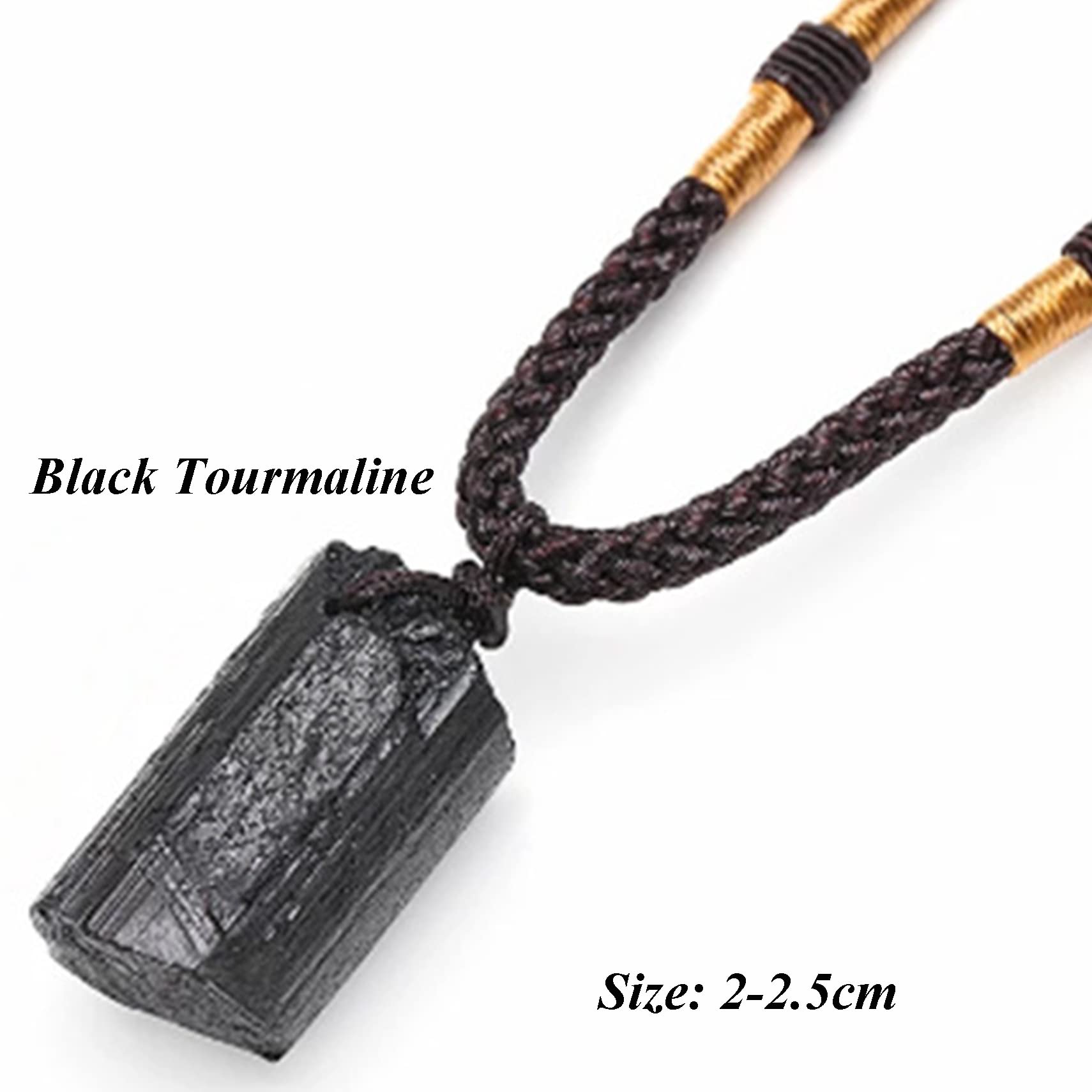Collana in argento sterling con tormalina nera
