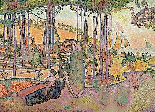 Toile modern peinture Henri Edmond Cross l'air du soir poésie visuelle