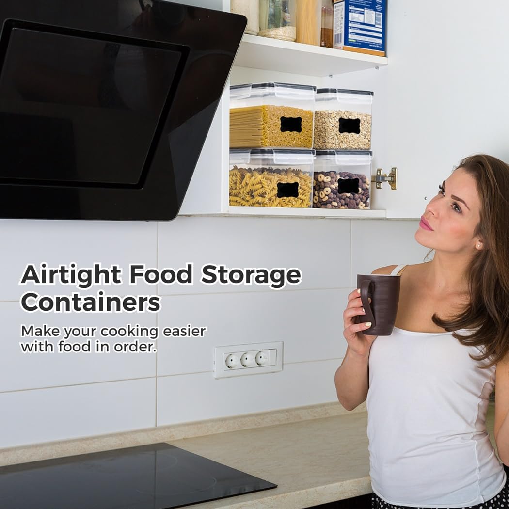 Plastic Kitchen Containers for Pantry Organization and Storage, 3Pcs Pasta Storage Containers, Airtight Food Storage Containers with Lids