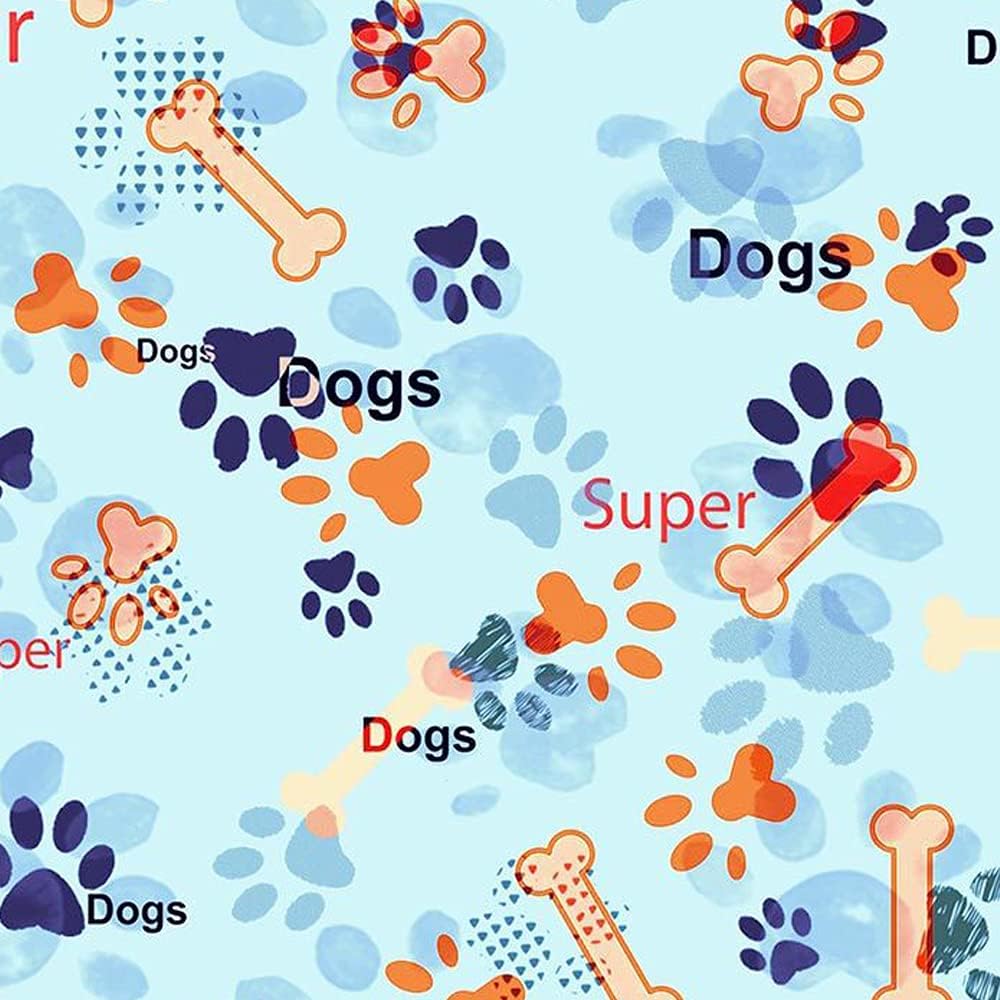 Super Dogs (Cool) Design 100% Cotton Quilting Fabric by The Yard (Blue, Navy, Orange)