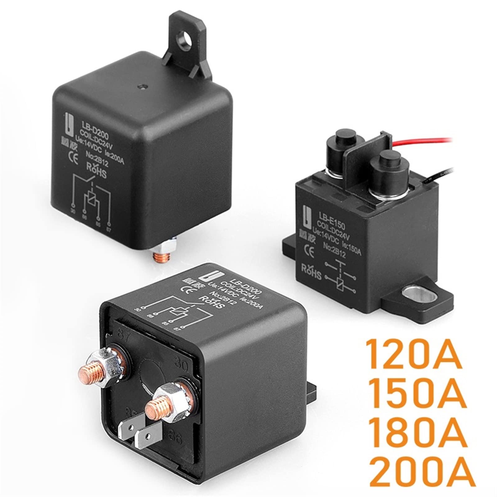 Nuovo relè ad alta potenza 120A 150A 180A 200A for motori di automobili Parti di ricambio (Size : LB-D120 120A 24V)