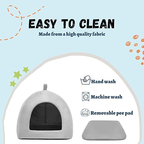 Miniatura 4 de Paquete de 2 camas de conejo, lavable, escondite de conejo, casa de escondite para interiores, acogedora cabaña de conejillos de indias, accesorio