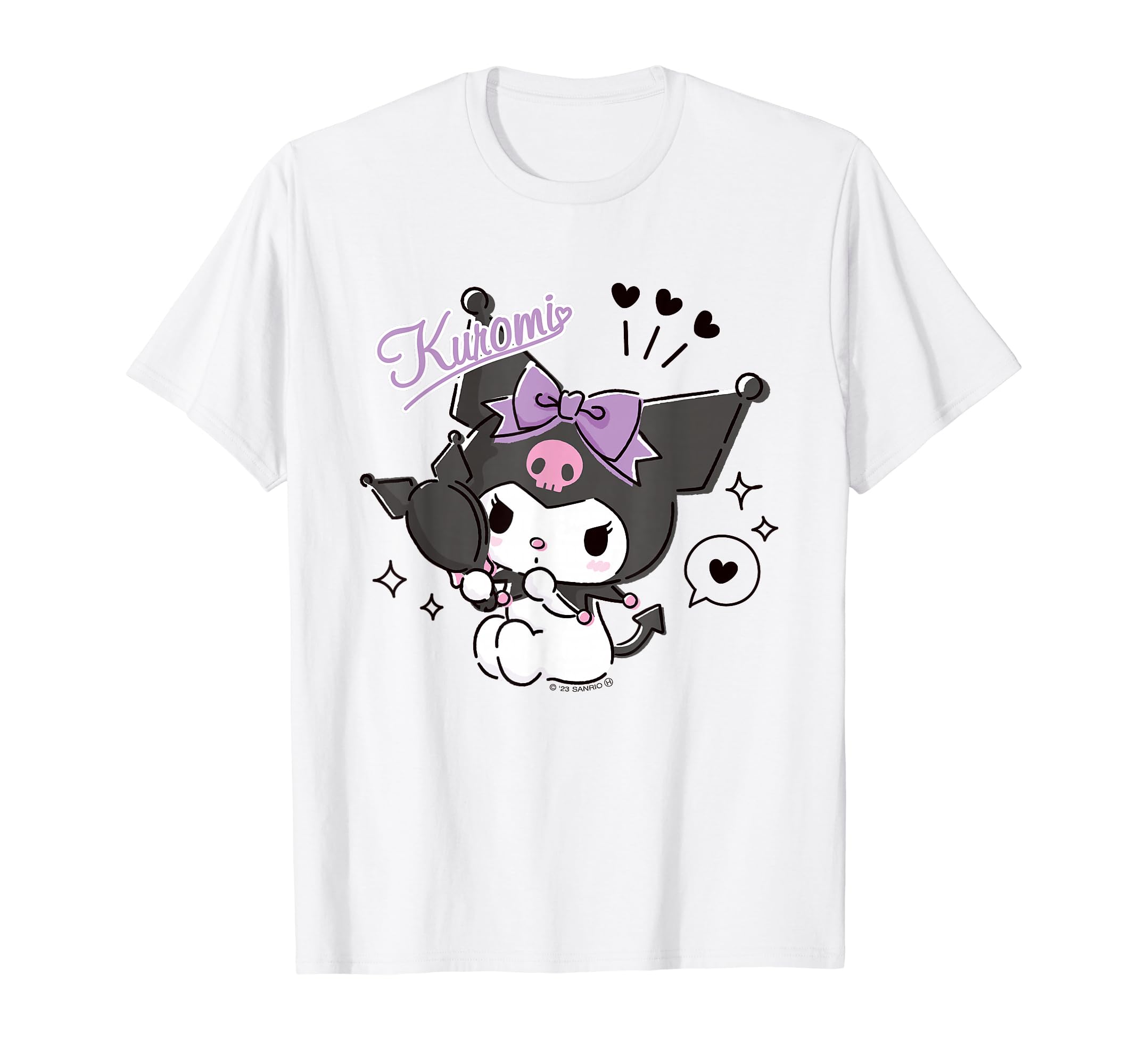 SANRIO Kuromi stylisches kariertes hellfarbiges T-Shirt - Bild 1 von 1