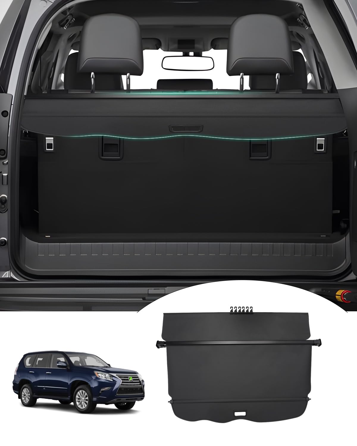 Powerty Cargo Cover for 2010-2023 Lexus GX460 GX 460 Accessories, Canvas