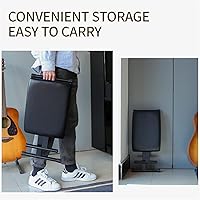 Vista 7 de AODSK Banco para teclado estilo X con cojín acolchado, banco de piano ajustable, taburete plegable con asiento, algodón ignífugo, diseño