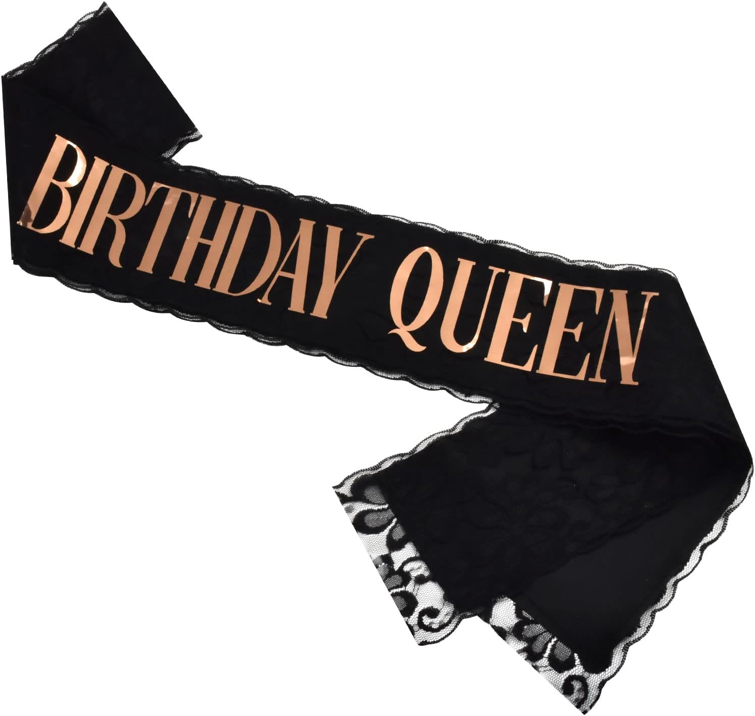SKJIAYEE Birthday Queen Sash with Rose Gold Foil, Double