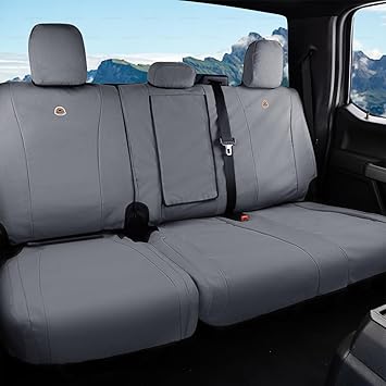 Coverado Rear Car Seat Covers, Waterproof Canvas Seat Protector for Car Seat Cushions for Kids & Dogs, Seat Covers Compatible with 2015-2026 Ford F150&2017-2026 Ford F250 F350 F450Gray, 2PCS