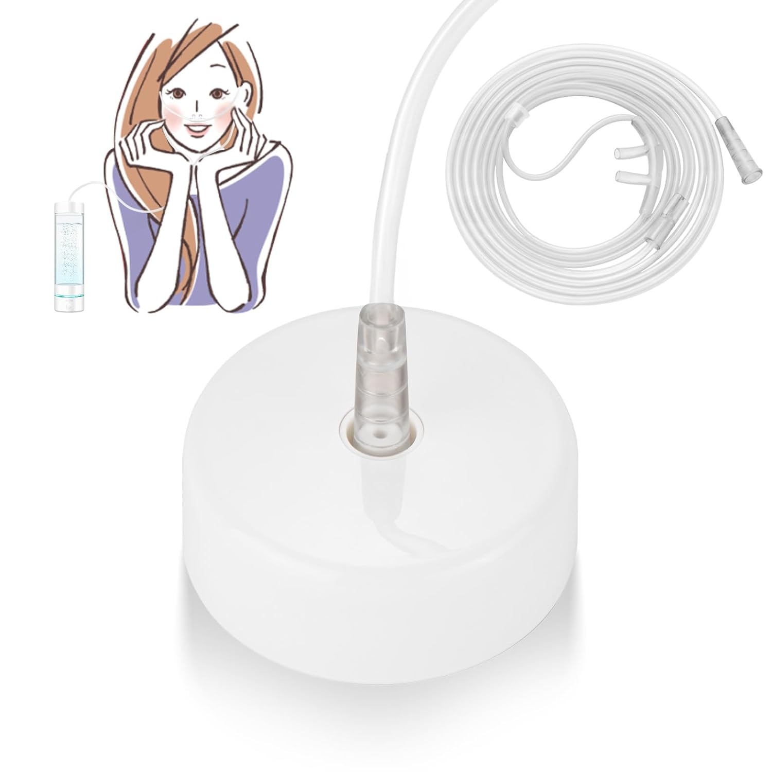 Hydrogen Inhalation Cap Bottle Cap for Hydrogen Water Bottle White