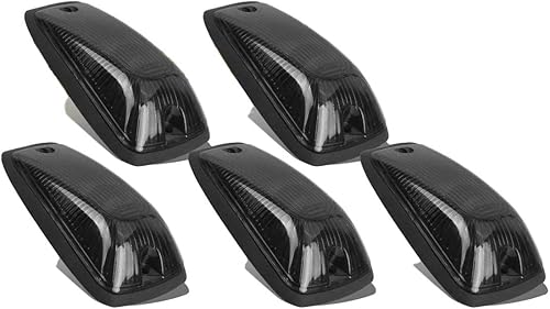 KOMAS - 5 luces de marcador de techo de cabina con lente ahumada, repuesto para camión, SUV 1988-2002 Chevrolet Silverado GMC C/K (cubierta ahumada