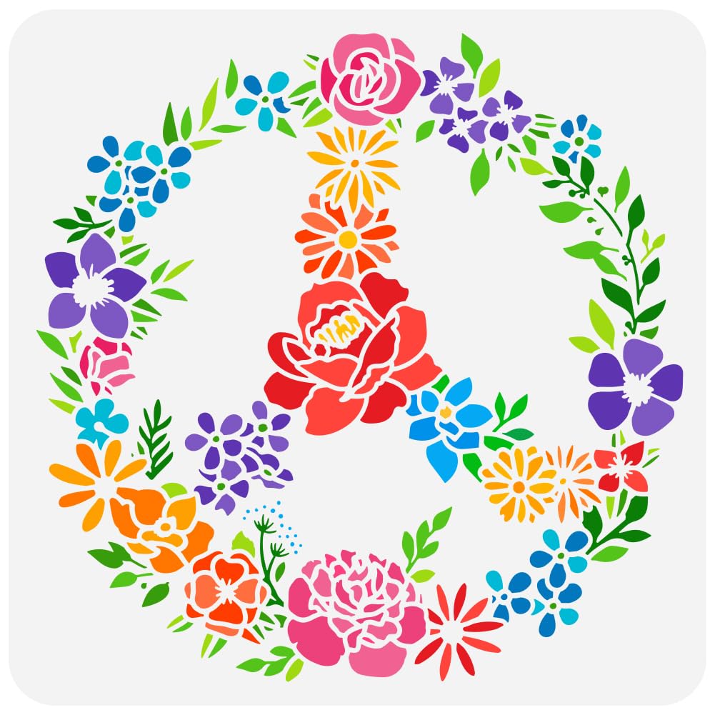 Plantilla Del Símbolo De La Paz N.° 1: Mylar Reutilizable Para Paredes