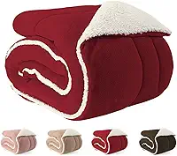 Coberdrom Edredom Solteiro Sherpa Dupla face Macio 2,40m x 1,60m (VERMELHO)