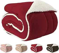 Coberdrom Edredom Solteiro Sherpa Dupla face Macio 2,40m x 1,60m (VERMELHO)