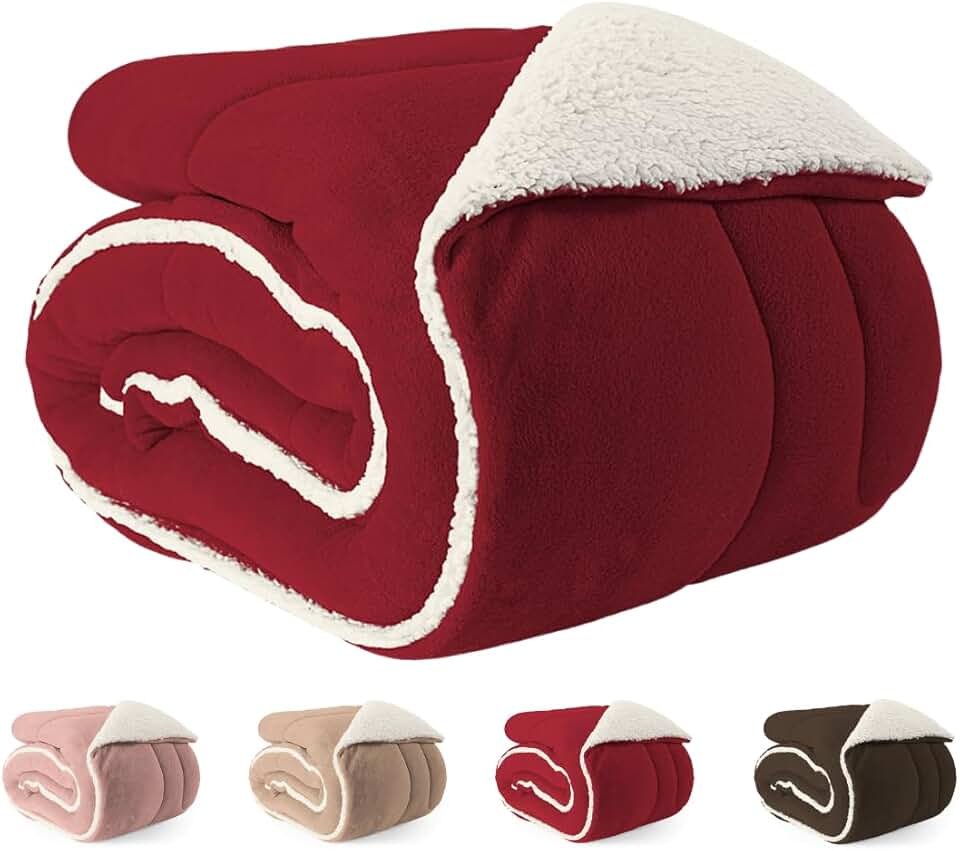 Coberdrom Edredom Solteiro Sherpa Dupla face Macio 2,40m x 1,60m (VERMELHO)