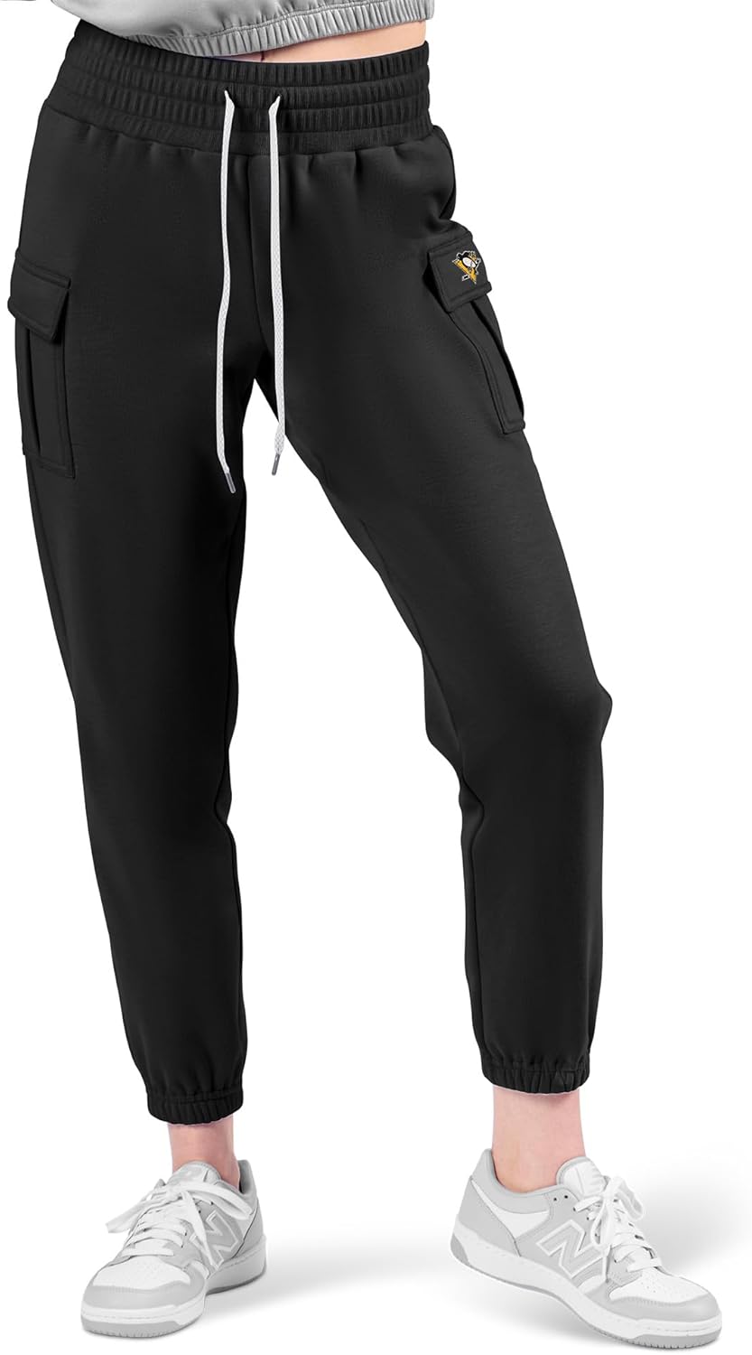 NCAA Cargo Fleece Pants for Girls Women with Pockets, Comfy Lightweight Joggers