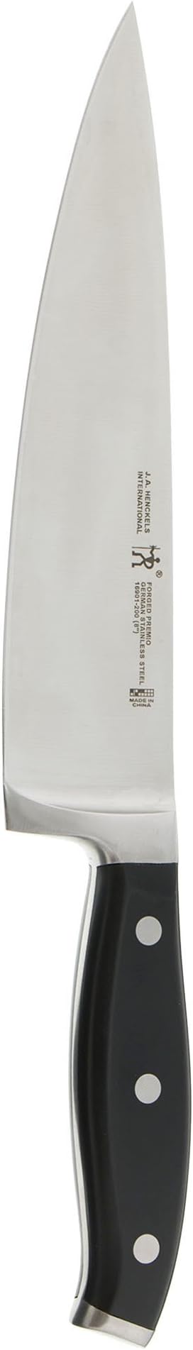 Forged Premio Razor-Sharp 8-Inch Chef Knife, Black, German Engineered Informed by 100+ Years of Mastery