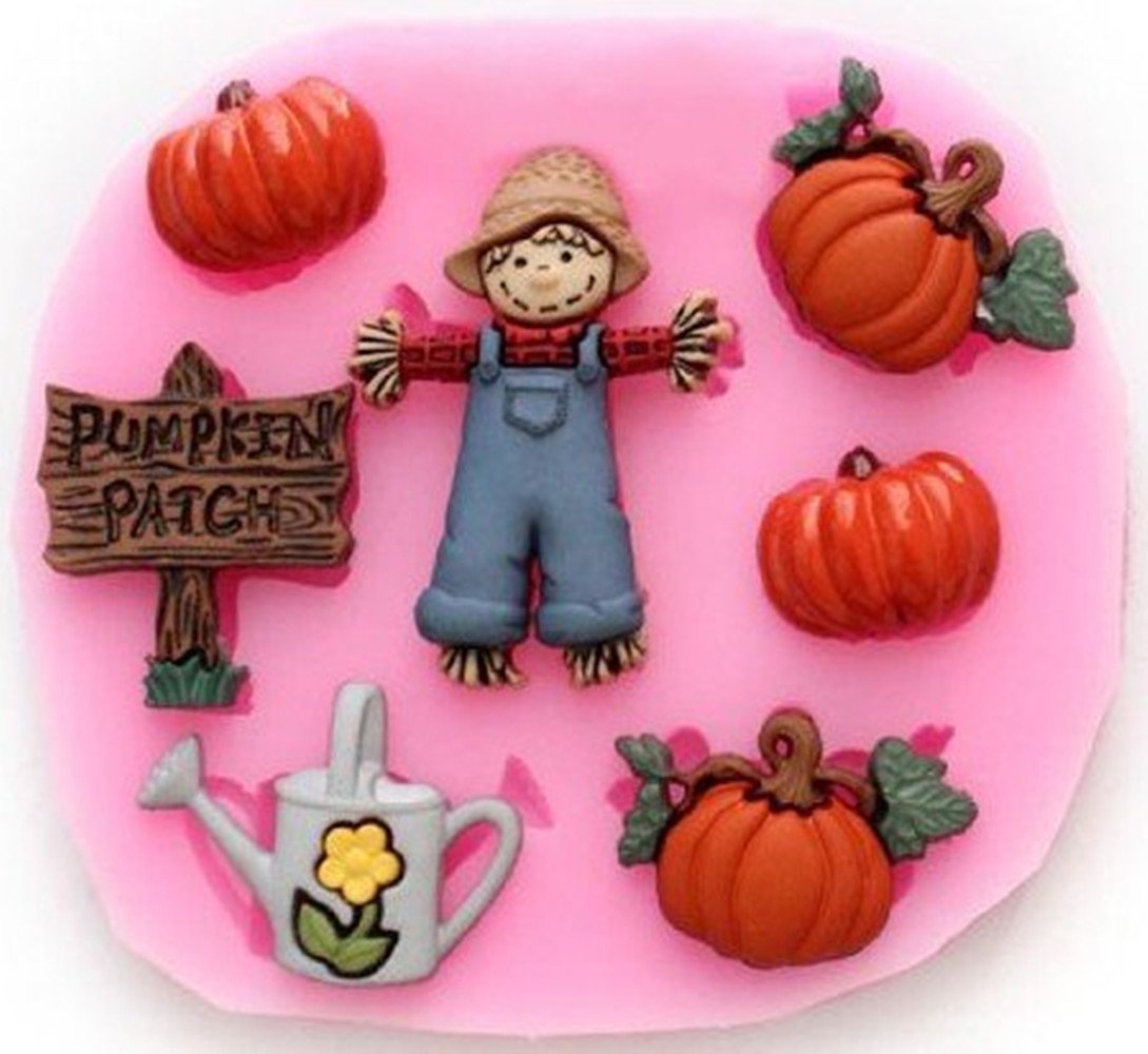 Longcang Mold Lc Scarecrow And Pumpkin X536 Fondant Mold Silicone Sugar Resin Mould Craft Molds Diy Cake Decoratin