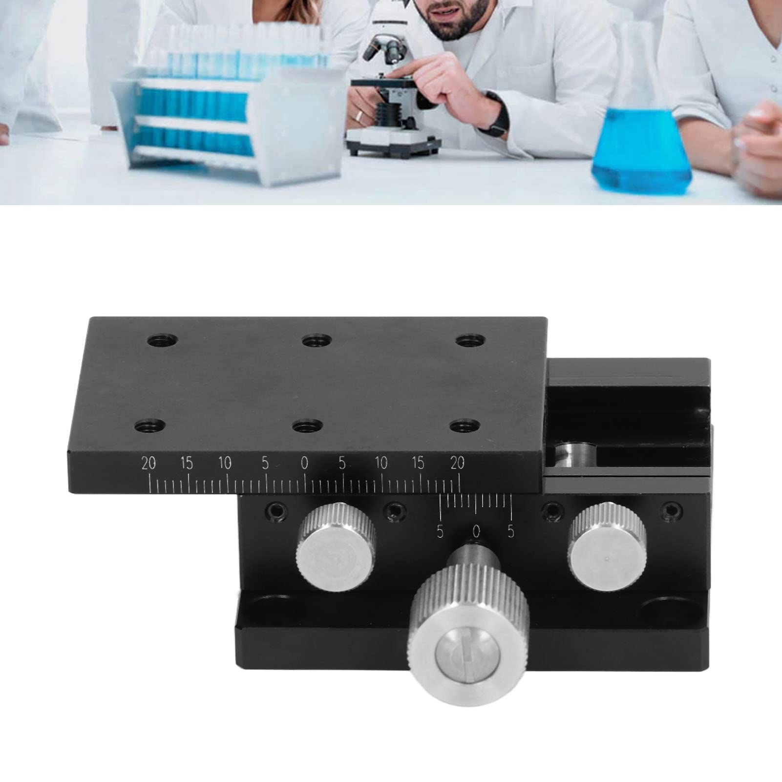 Mesa Deslizante de Alta precisión con Control de rotación de Engranajes en X, Mesa Deslizante en X con Escala, Estructura de guía de Ranura de Cola de Milano para Instrumentos de medición, óptica (6