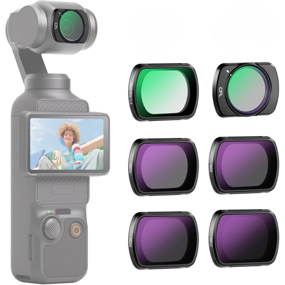 Yantralay Magnetic ND/CPL Filter Set Compatible with D JI Os mo Pocket 4 & Pocket 3 | 6 Pack CPL + Black Mist 1/4 + ND8 + ND16 + ND32 + ND64 Lens Filters | Os mo Pocket 4 Accessories-image-16