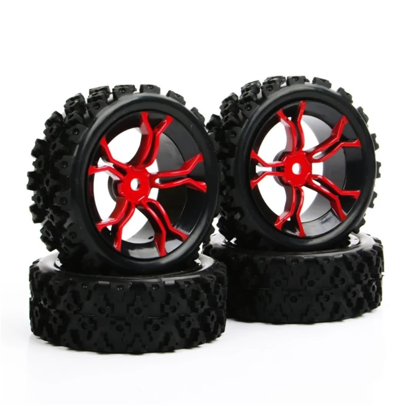 RC NeumáTicos para HSP para HPI 1/10 4 Uds Escala Neumáticos para Rally Llanta Rueda con 6mm Offset 12mm Hex RC Accesorios Coche Todoterreno Orugas Modificadas