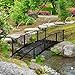 Outsunny 7' Metal Arch Garden Bridge with Safety Siderails, Decorative Arc Footbridge with Delicate Scrollwork S Motifs for Backyard Creek, Stream, Fish Pond, Black