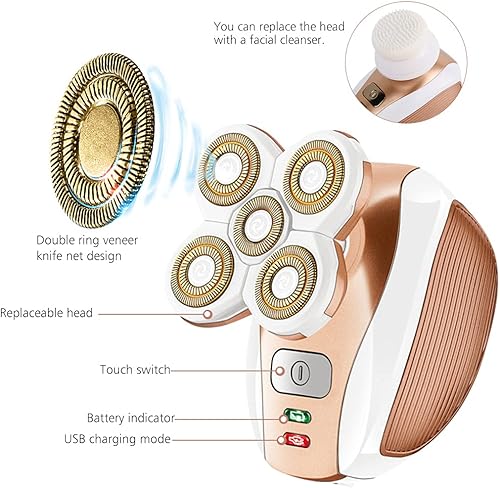 Miniatura 3 de EwaCCen Cabezales de repuesto para afeitadora eléctrica para mujer 5 patas, cabezales de repuesto para maquinilla de afeitar 4D, cuchillas de
