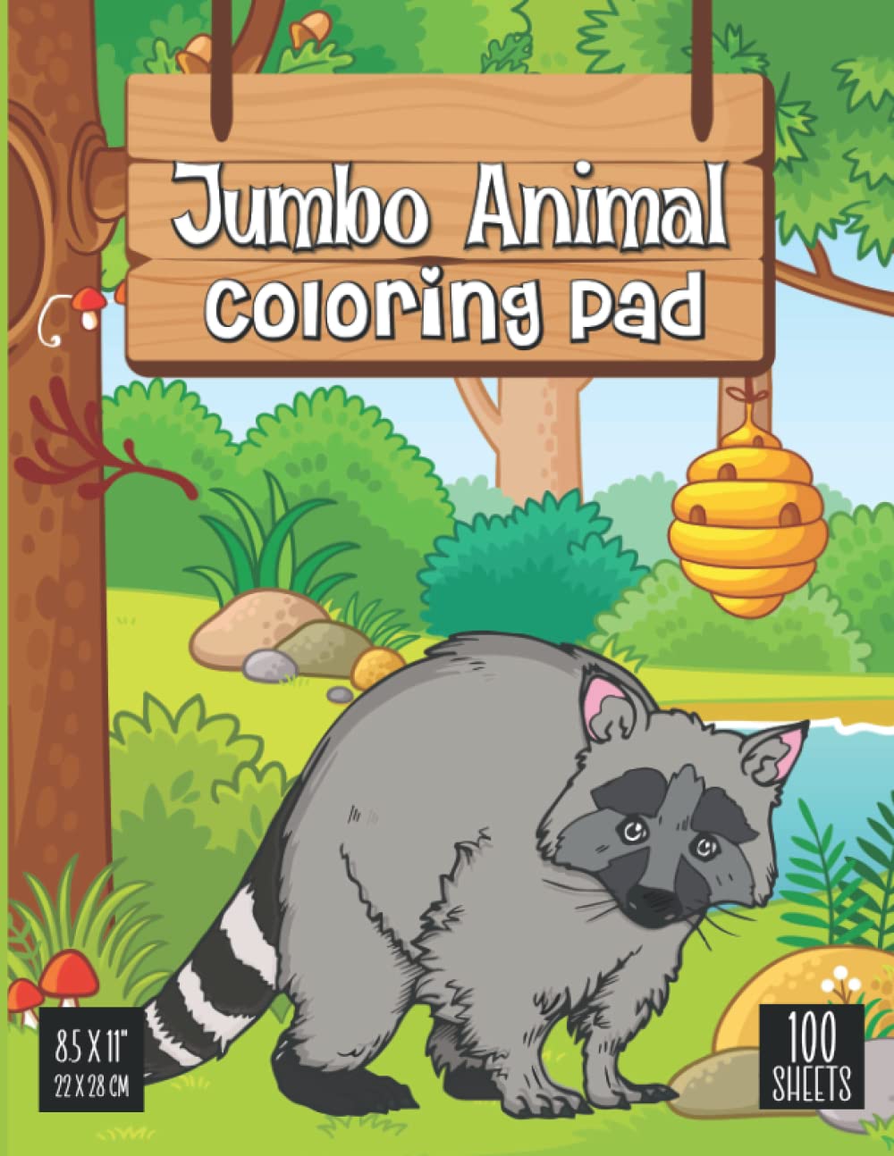 Jumbo Animal Coloring Pad: 100 sheet jumbo animal coloring book for kids