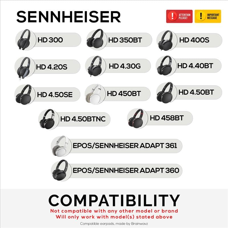 Coussinets Sennheiser HD 350BT pour un confort d'écoute prolongé