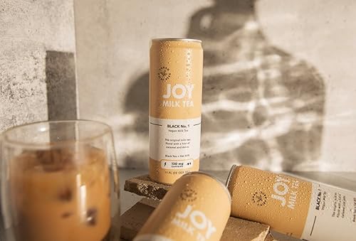 Miniatura 8 de Joy Milk Tea, Té de leche vegano sin lácteos, latas de 11 onzas (paquete de 12 latas) Té real preparado, totalmente natural, cafeína natural,