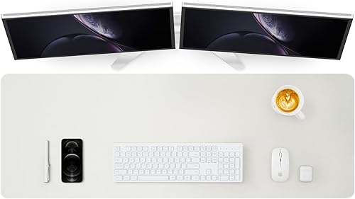 Miniatura 87 de Tapete de escritorio de piel antideslizante de poliuretano (PU), para organización de escritorio y accesorios, ideal para alfombrilla de mouse y de