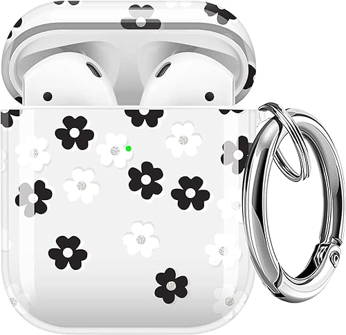 Miniatura 15 de Maxjoy Funda para AirPods, funda transparente para AirPods, bonita funda suave y transparente para AirPod de 2ª generación para mujeres, con clip