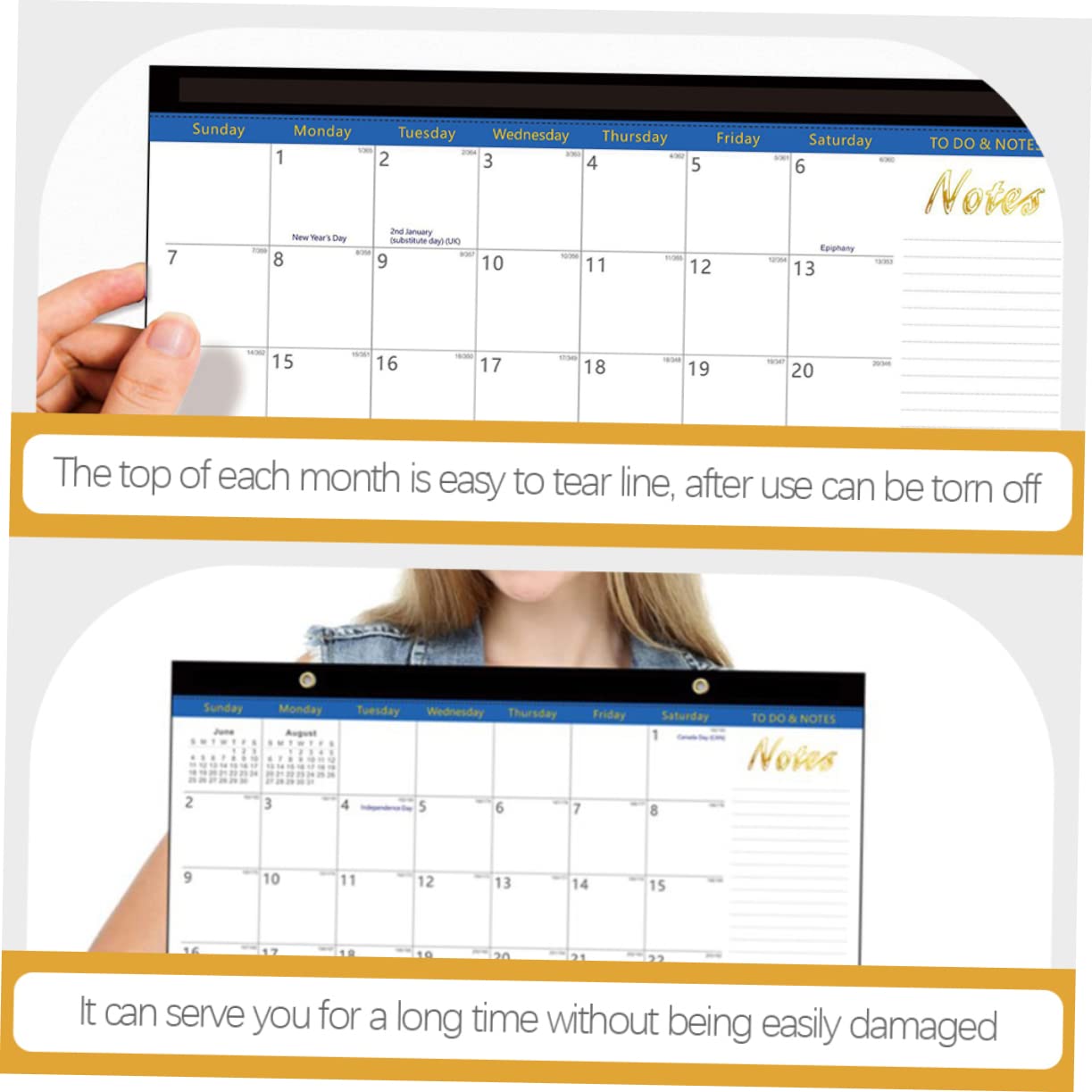 VILLCASE 2stücke Wandkalender Hängender Monatskalender Für Termine Langlebiger Raumkalender Mit Glatter Oberfläche Für Tägliche Nutzung Für Zuhause Und Büro
