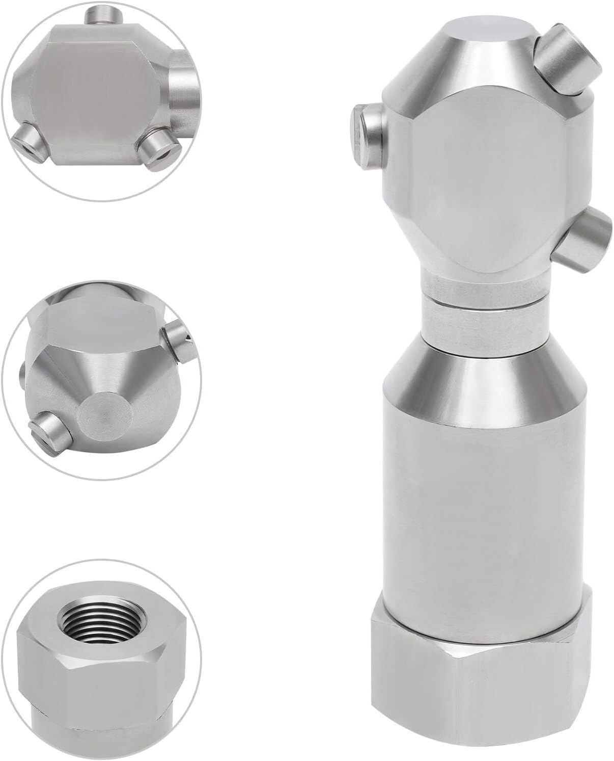 Pipeline Nozzle Rotary Cleaning Nozzle, 3/4 Internal Thread 3 Head 360 Degree Rotating Washing Nozzles