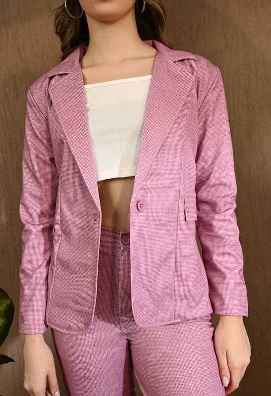 Image of Women Printed Blazer Pant Set- Women's Casual Office Business 3-Piece Printed Suit, Single-Breastered Blazer Camisole and Pant Set
